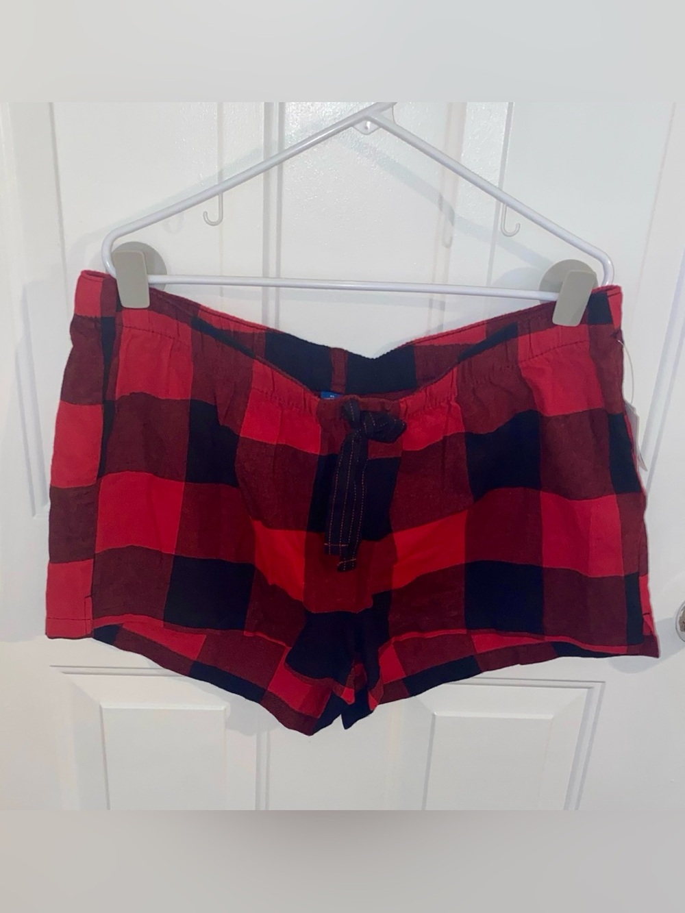 Old Navy Red and Black Plaid Lounge Shorts
